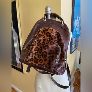 patricia nash leopard cheetah animal print backpack handbag purse
